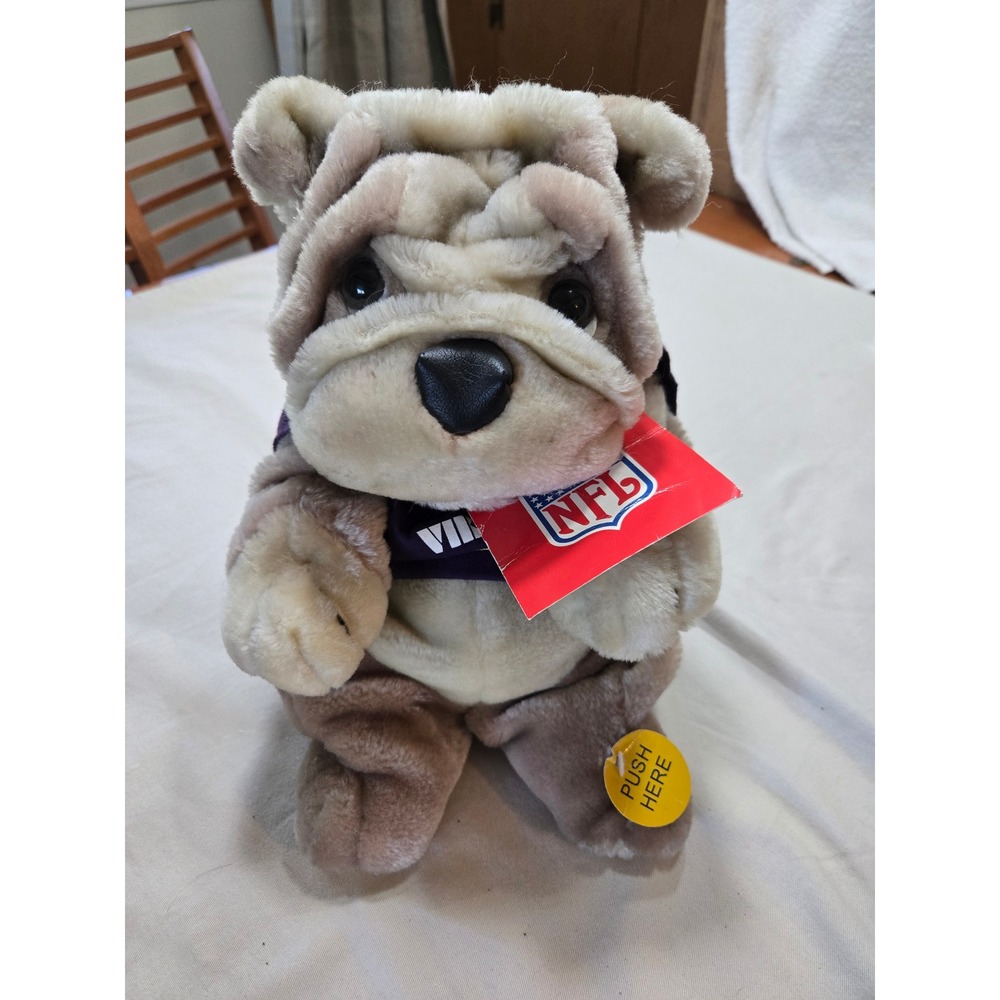 Minnesota Vikings Bulldog Plush "Who Let The Dogs Out" NFL Gemmy 2001 Untested